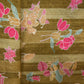 Mustard Floral Print Tusser Silk Fabric 20356