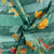 Green Floral Print Tusser Silk Fabric 20357