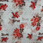 White & Pink Floral Embroidery Schiffli Cotton Fabric 11581
