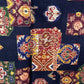 Black Traditional Print Tusser Silk Fabric 20362