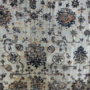 Khaki Green Abstract Print Tussar Silk Fabric 13924
