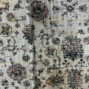 Khaki Green Abstract Print Tussar Silk Fabric 13924