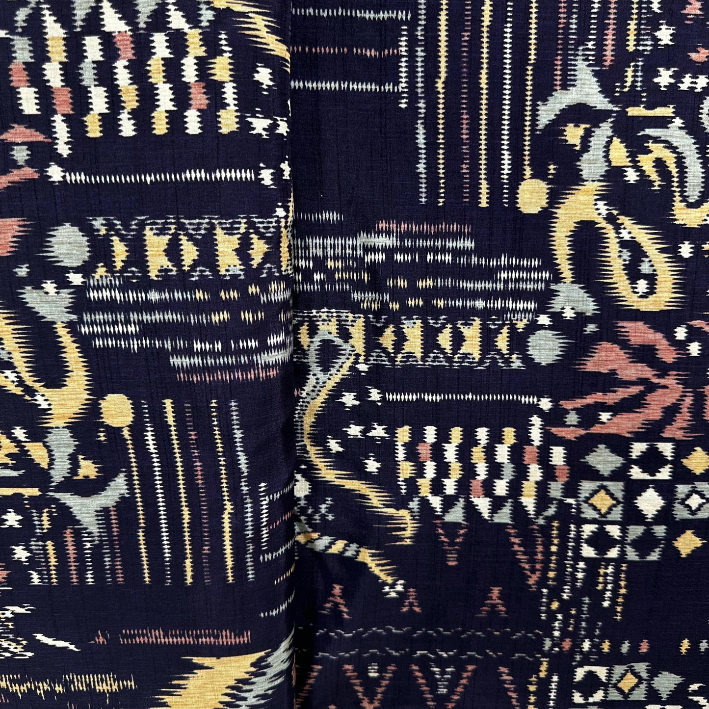 Wine Ikkat Print Tusser Silk Fabric 20371