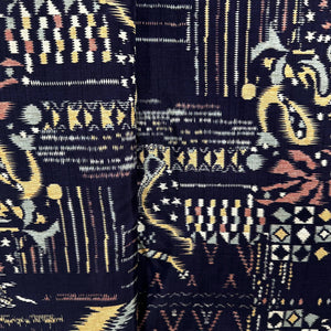 Wine Ikkat Print Tusser Silk Fabric 20371