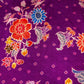 Purple Floral Print Tusser Silk Fabric 20352