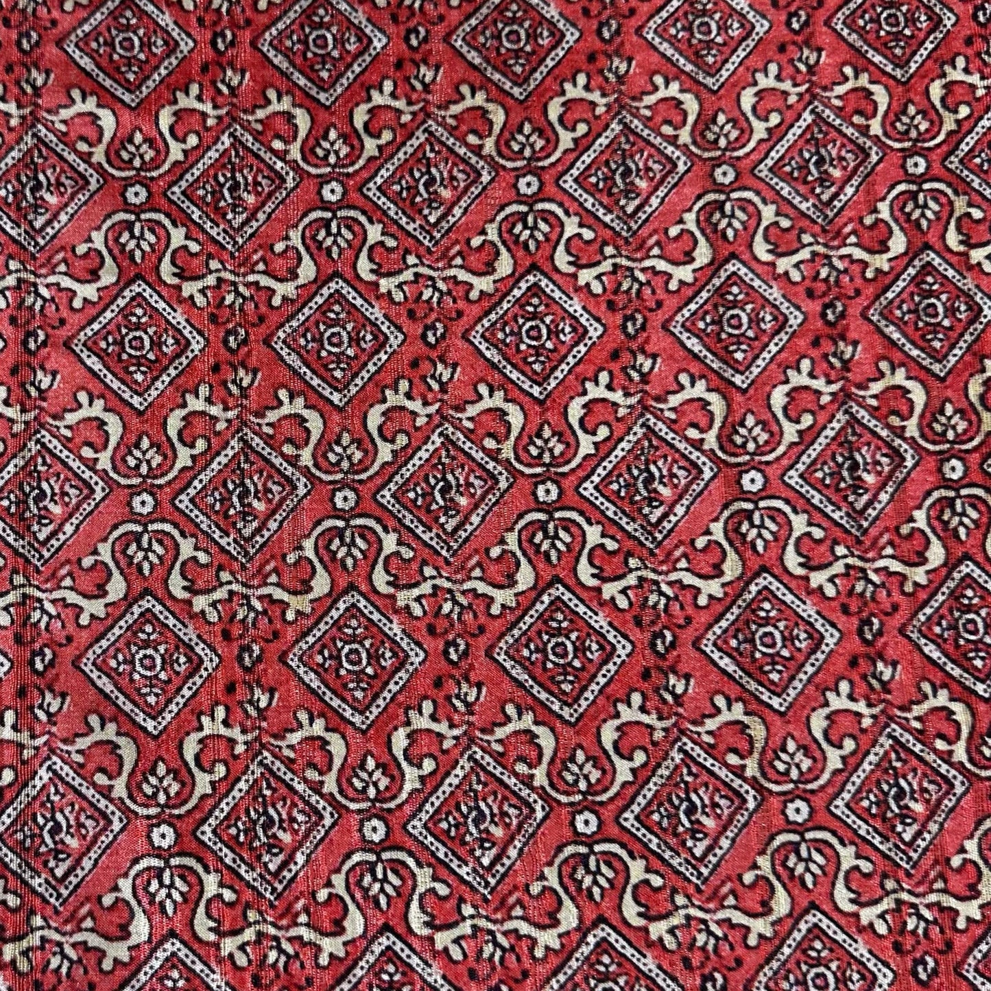 Pink Traditional Print Tusser Silk 9688