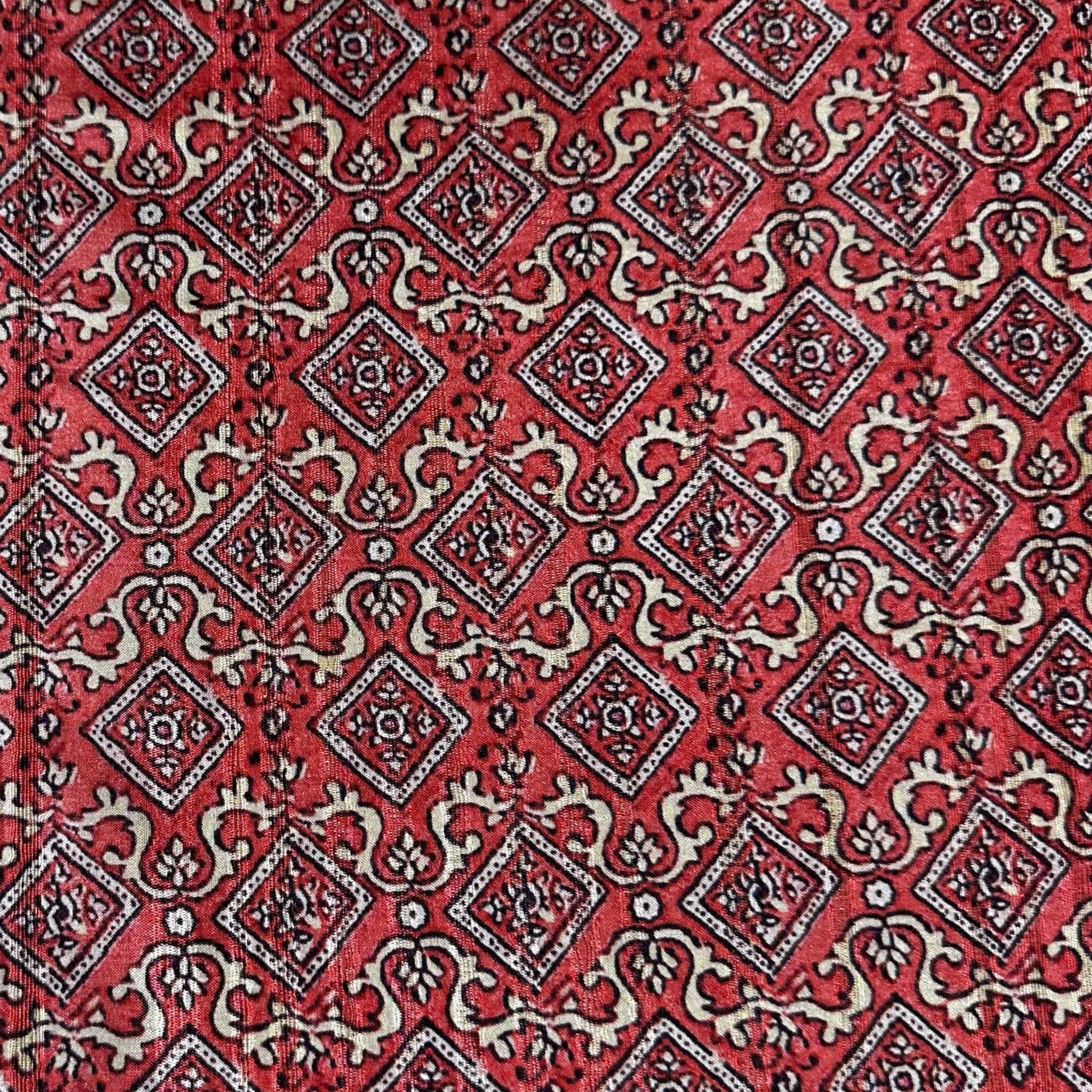 Pink Traditional Print Tusser Silk 9688