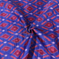 Blue Red Ikkat Print Slub Tusser Silk Fabric 12859