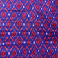 Blue Red Ikkat Print Slub Tusser Silk Fabric 12859