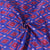 Blue Red Ikkat Print Slub Tusser Silk Fabric 12859