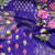 Purple Floral Print Tusser Silk Fabric 20360
