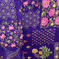Purple Floral Print Tusser Silk Fabric 20360