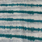 White & Teal Green Shibori Embroidery Linen Fabric 12919