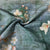Green Floral Print Sequence Embroidery Linen Fabric 11111