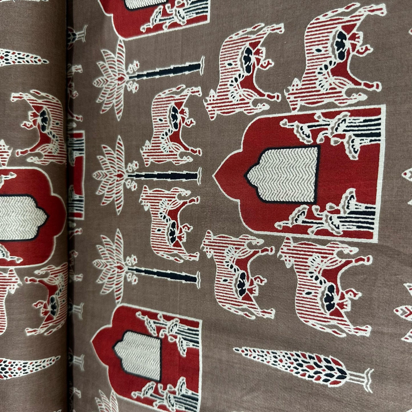 Brown Ajrakh Print Cotton Fabric 23700