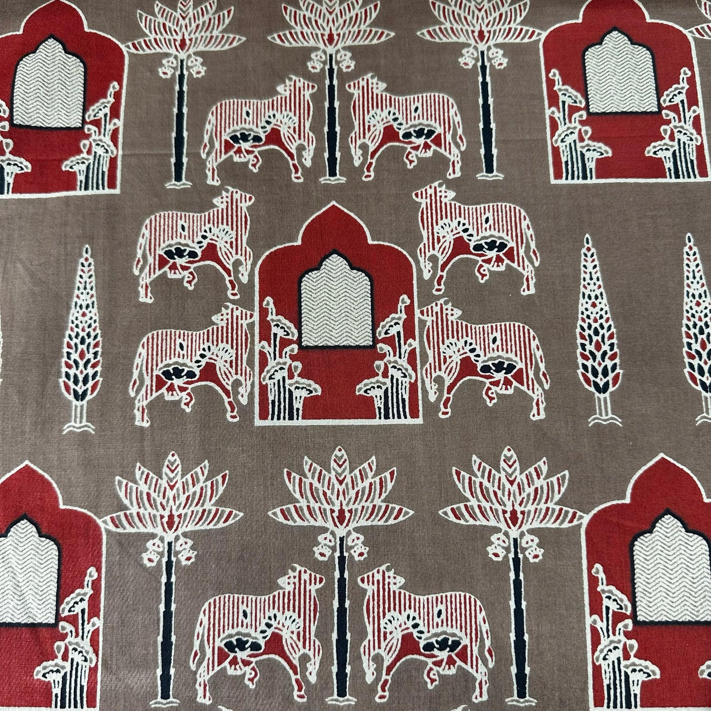 Brown Ajrakh Print Cotton Fabric 23700