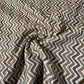 White With Orange And Brown Chevron Print Rayon Fabric 7372