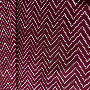 Red Chevron Print Rayon Fabric 7367