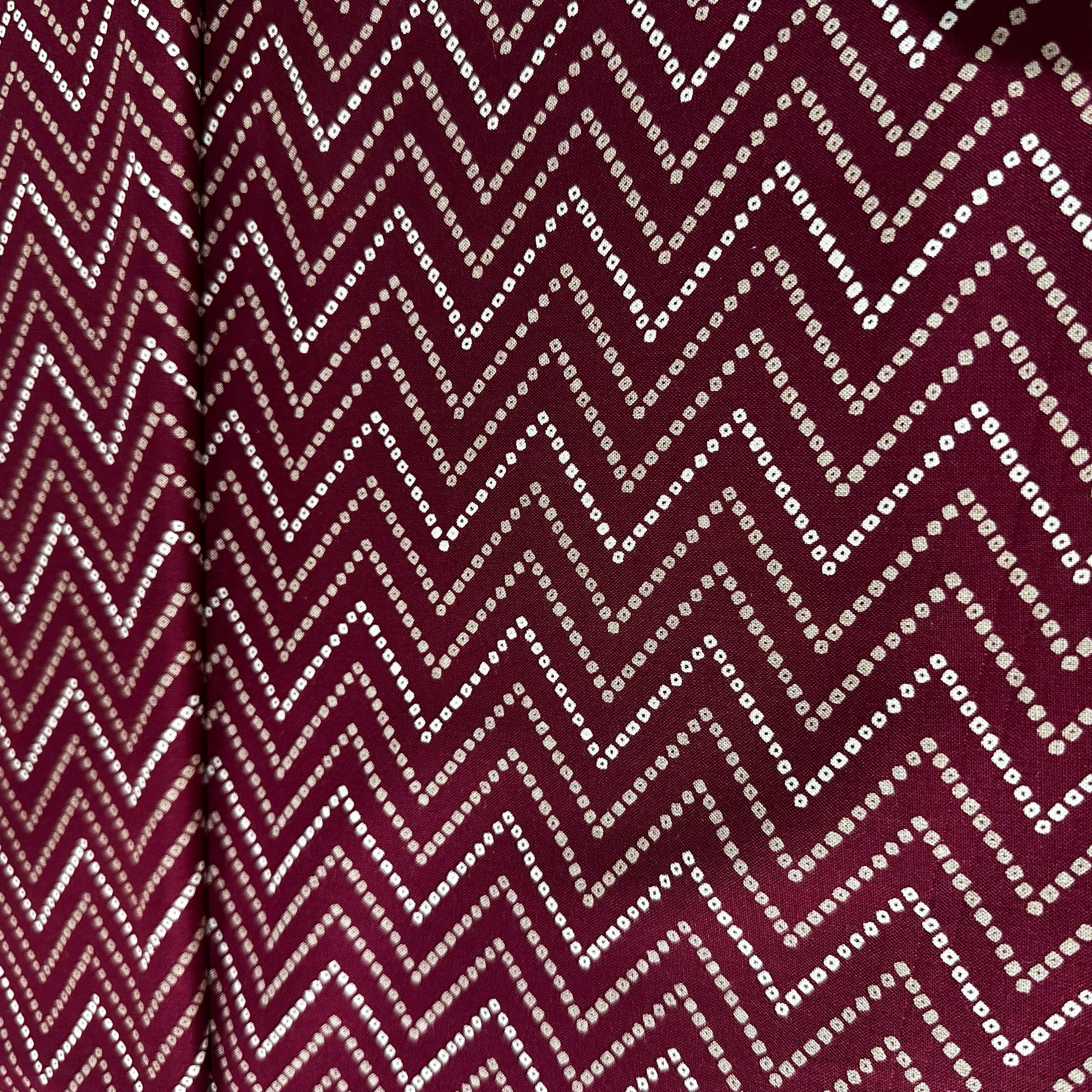 Red Chevron Print Rayon Fabric 7367