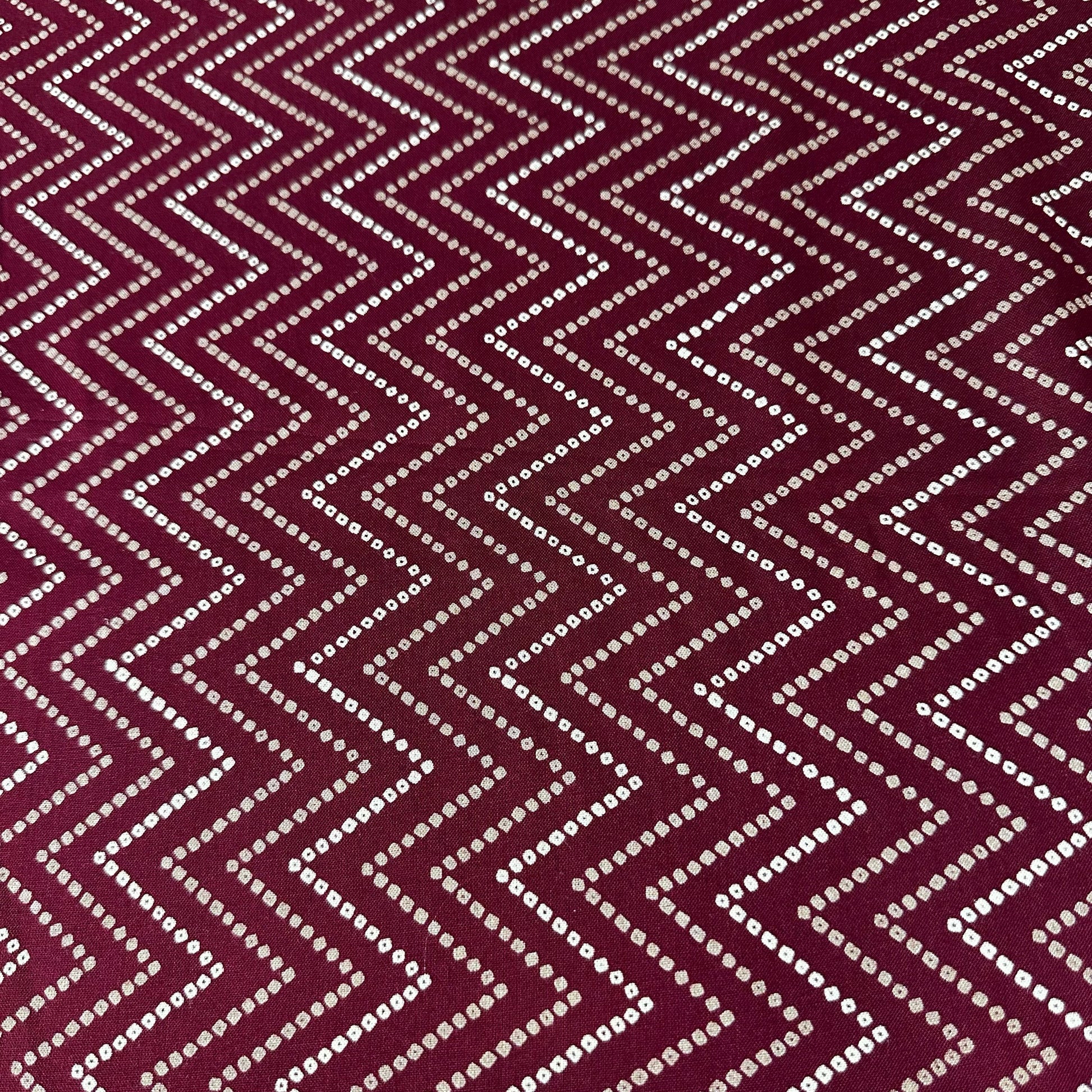 Red Chevron Print Rayon Fabric 7367