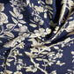 Navy Blue Floral Print Pashmina Fabric 20998