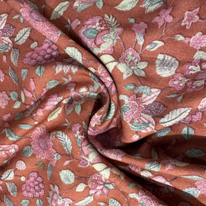 Orange Floral Print Pashmina Fabric 20971