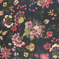 Black Floral Print Pashmina Fabric 20997