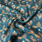 Peacock Green Floral Print Pashmina Fabric 20990