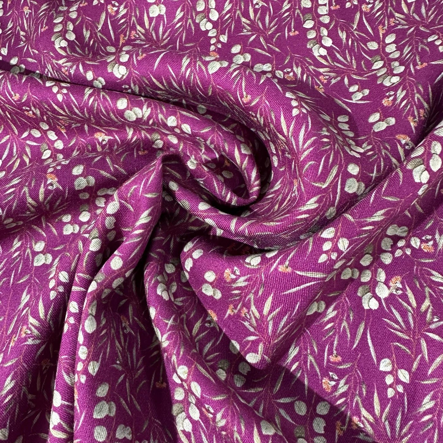 Purple Tropical Print Pashmina Fabric 20975