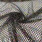 Black Imported Rhinestone Embroidery Mesh Net Fabric 12485