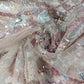 Peach Pink Imported Handwork Bead Sequence Embroidery Net Fabric 9034