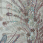 Peach Pink Imported Handwork Bead Sequence Embroidery Net Fabric 9034