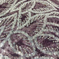 Wine With Silver Leaves Sequence Pearl Embroidery Net Fabric 14227