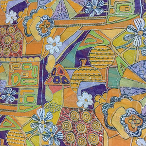 Yellow Traditional Sequence Embroidery Georgette Fabric 13227