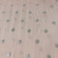 Salmon Pink & Silver FLoral Sequence Thread Embroidery Chinnon Fabric 9102