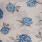 
White Blue Floral Sequins Embroidery Chinnon Chiffon Fabric 15885
