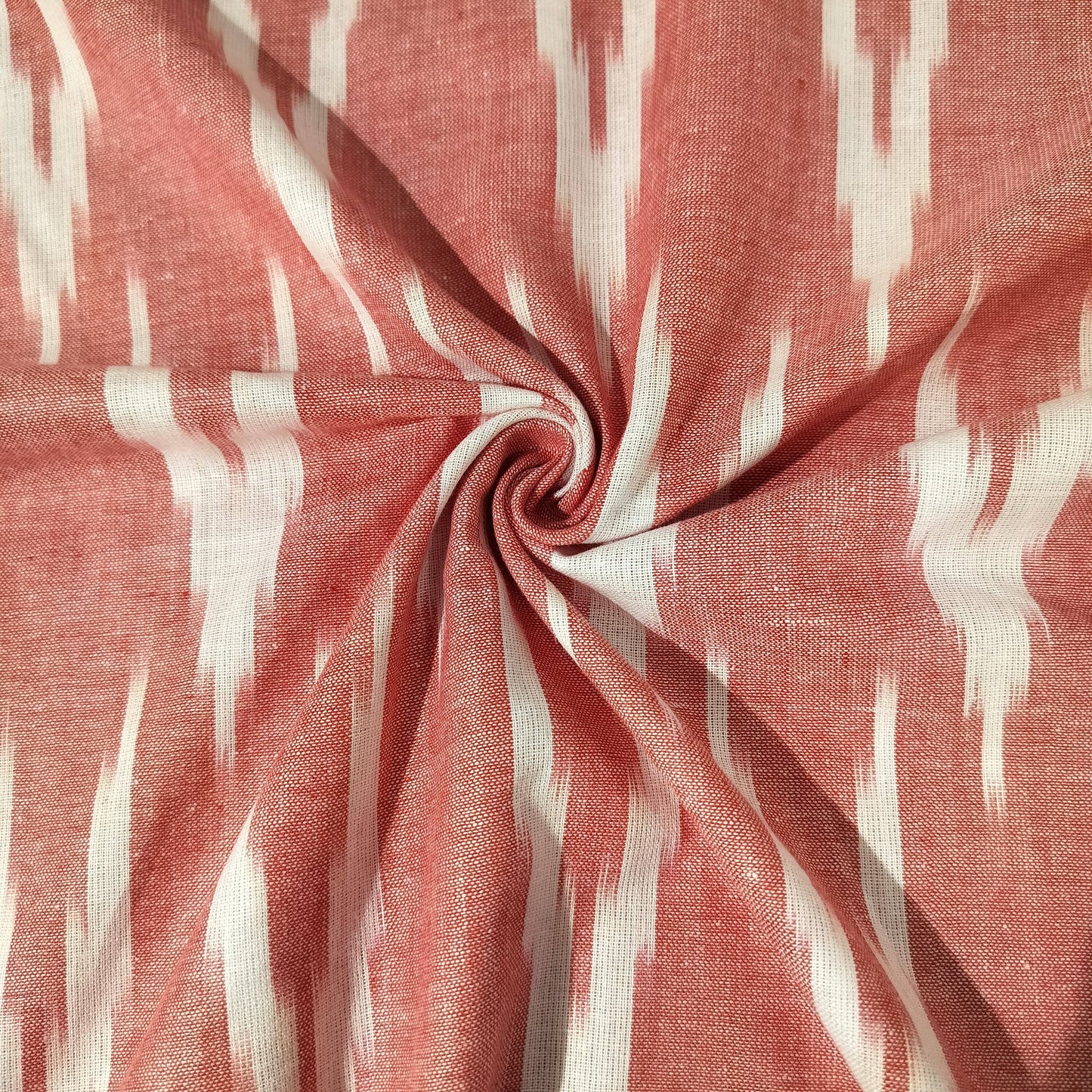 Pink Red Ikkat Print Cotton Fabric 16314