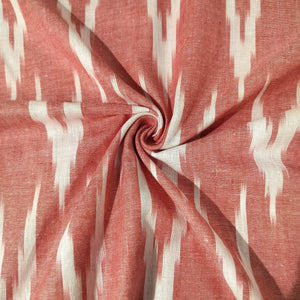 Pink Red Ikkat Print Cotton Fabric 16314