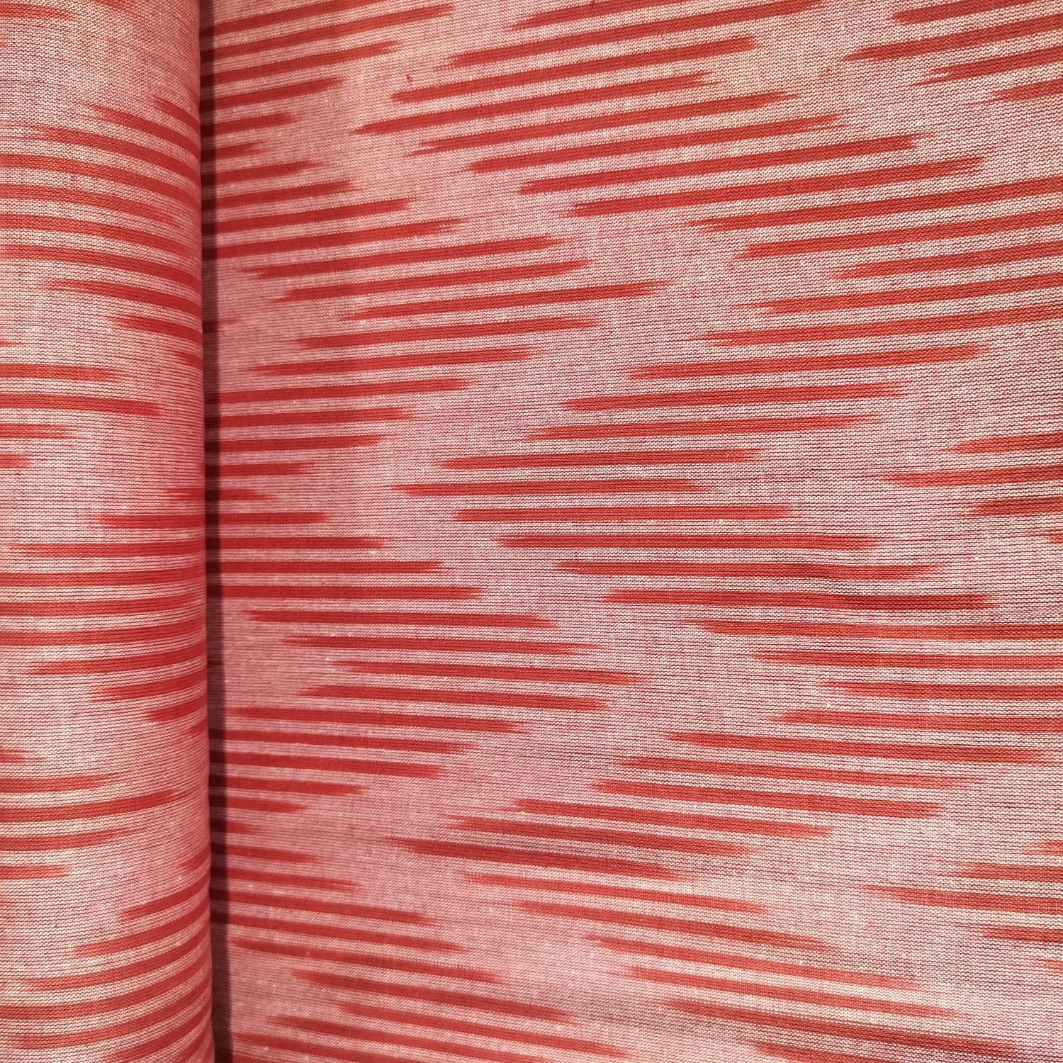 Pink Red Ikkat Print Cotton Fabric 16314