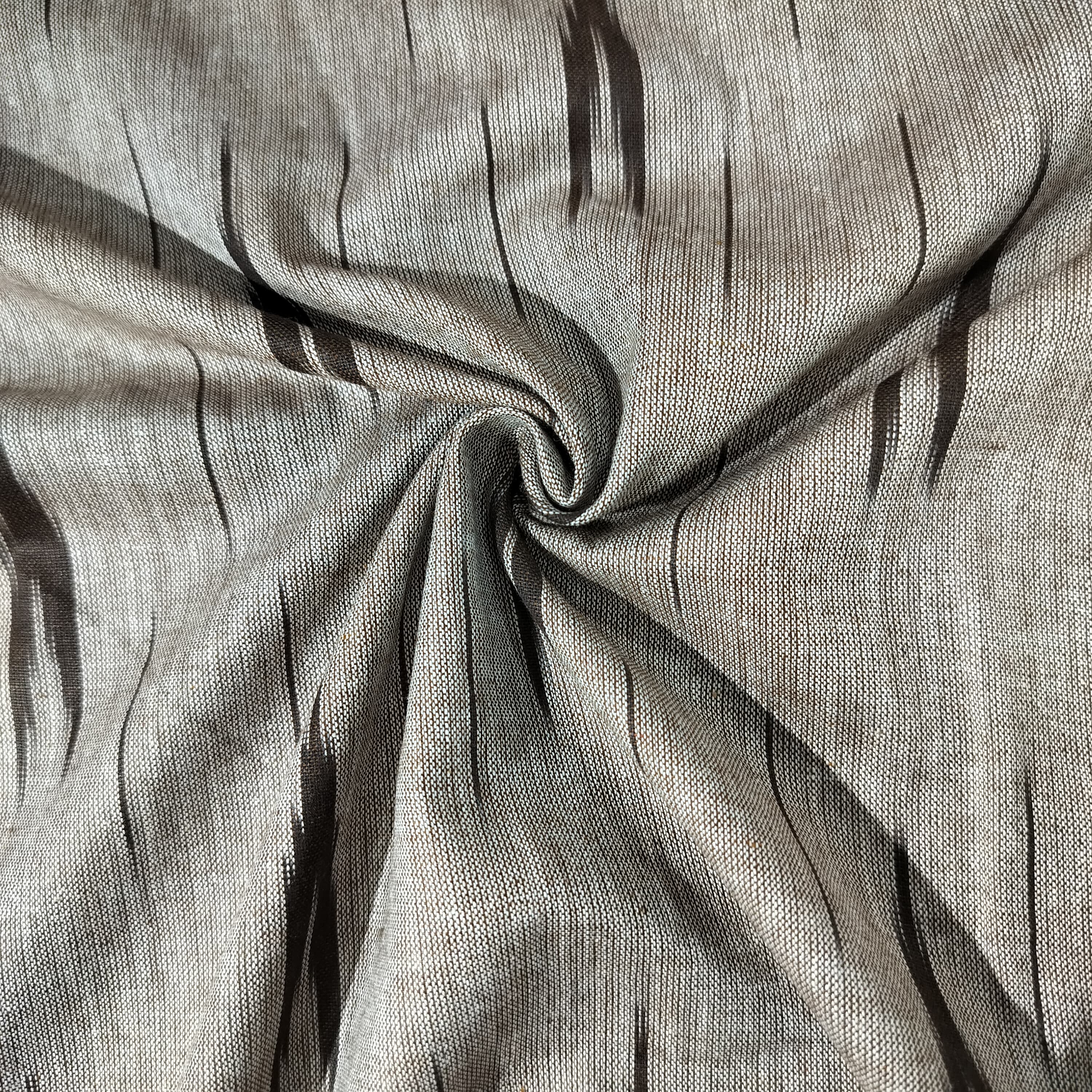 Light Brown Ikkat Print Cotton Fabric 16326