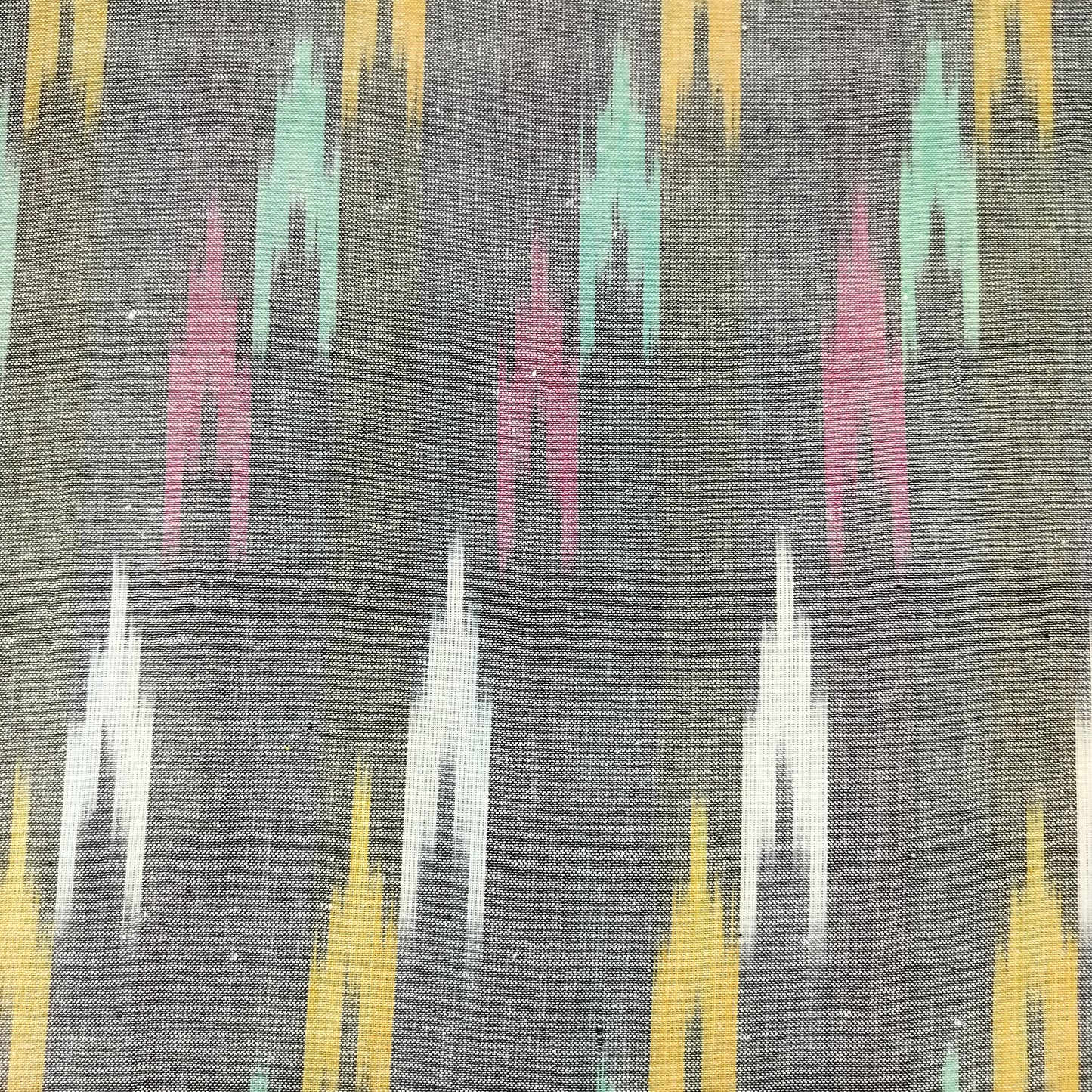 Grey Multicolor Ikkat Print Cotton Fabric 16284