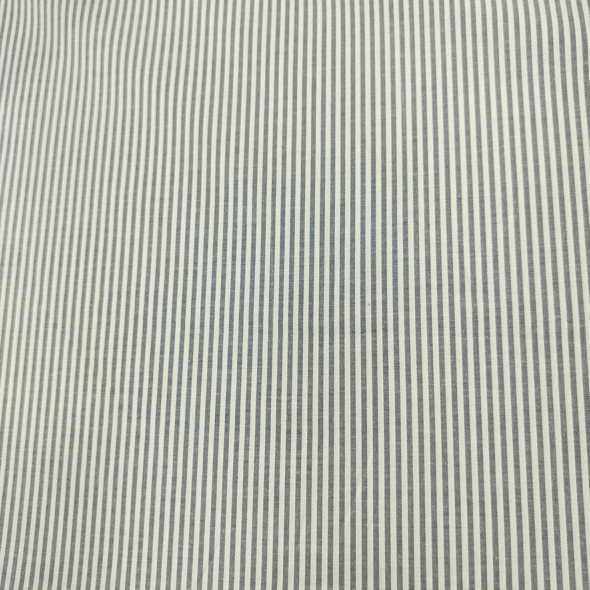 Blue White Stripes Print Poplin Lycra Fabric 16699