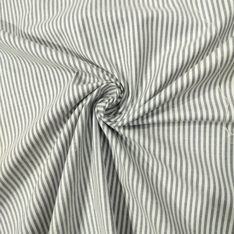 Blue White Stripes Print Poplin Lycra Fabric 16699
