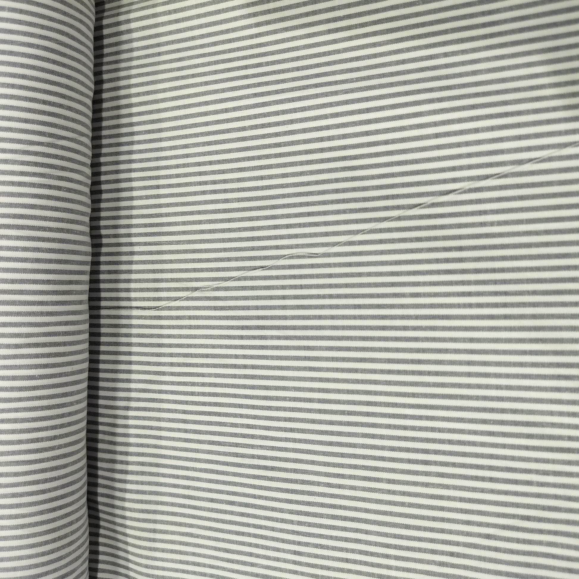 Blue White Stripes Print Poplin Lycra Fabric 16699
