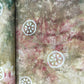 Olive Green Batik Foil Print Chanderi Fabric 15517