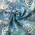 Teal Blue Batik Foil Print Chanderi Fabric 15516