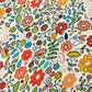 White with Multicolor Floral Rayon Fabric 7001