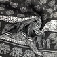 Black&White Tropical Print Rayon Fabric 17336