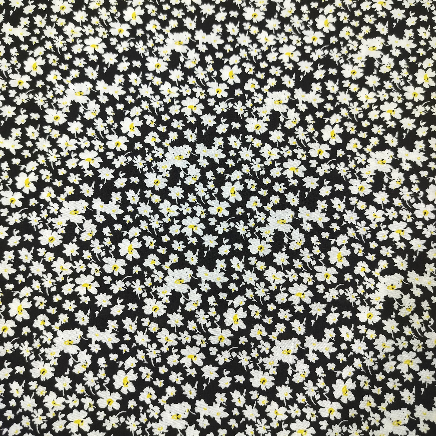 Black Floral Print Rayon Fabric 17319