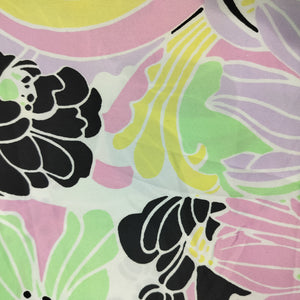 Multicolor Floral Print Poly Satin Fabric 5184